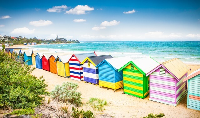 Brighton beach in Melbourne, Australia